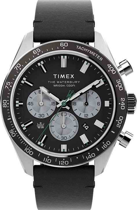 Timex Mens Waterbury Diver Chronograph Automatic 41mm Watch Black