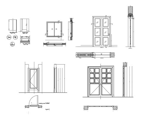 Door And Window Detail Elevation 2d View Autocad File Cadbull