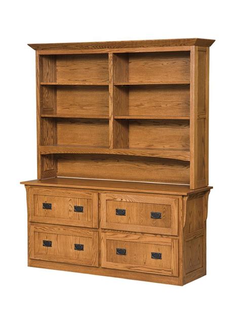 Shop tate bookcase file cabinet. Four Drawer Arts and Crafts Lateral File Cabinet with Bookcase