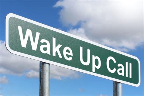Wake Up Call Free Of Charge Creative Commons Green Highway Sign Image