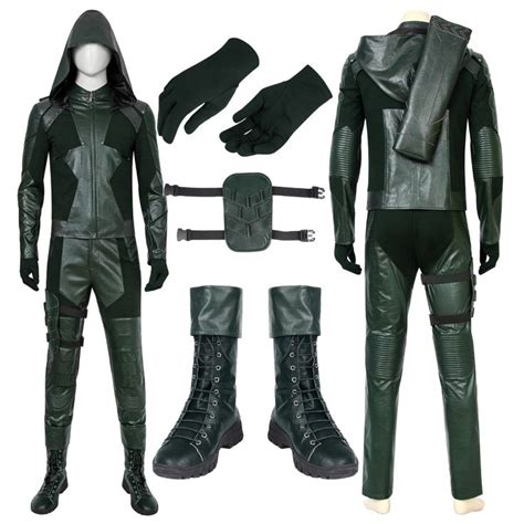 Green Arrow Suits Season 8 Oliver Queen Cosplay Costume Green Arrow