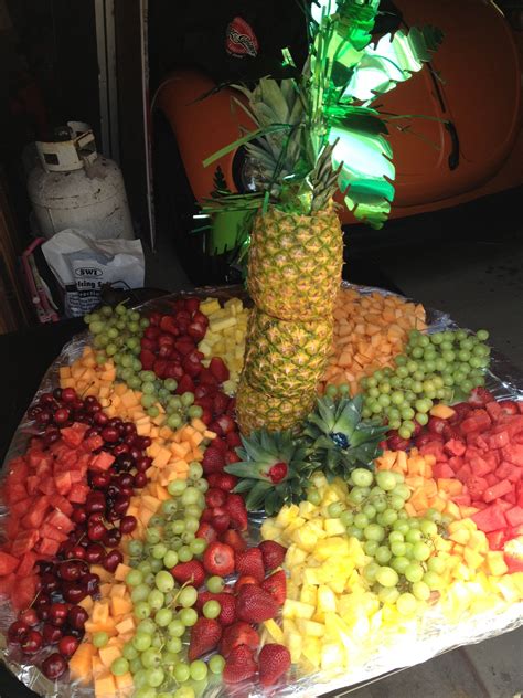 Pineapple Tree And Fruit Table Fruit Table Decorations Fruit Tables