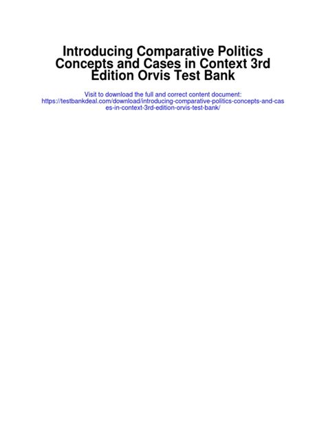 Introducing Comparative Politics Concepts And Cases In Context 3rd