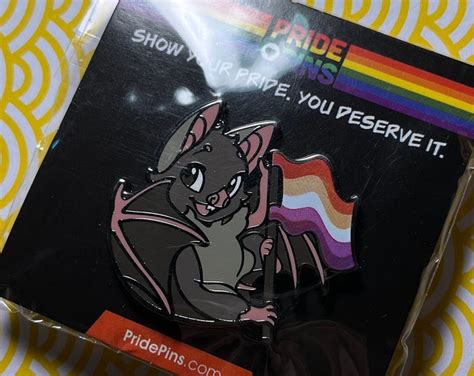 lgbt bat 320 lesbian pride flag fursona pin etsy
