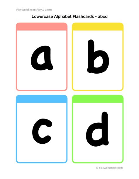 Alphabet Flash Cards In Lowercase Free Printables For Kids