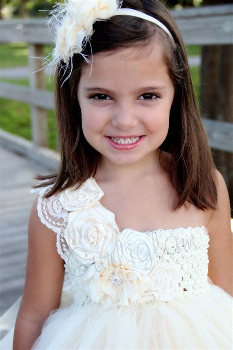 elegant ivory vintage flower girl tutu dress flower girl dress tutu dresses headband