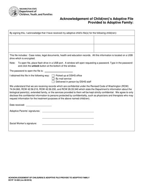 Dcyf Form 10 500 Fill Out Sign Online And Download Fillable Pdf
