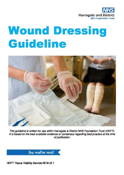 HDFT Wound Dressing Guideline 2018 V2 1 PDF NHS North Yorkshire CCG