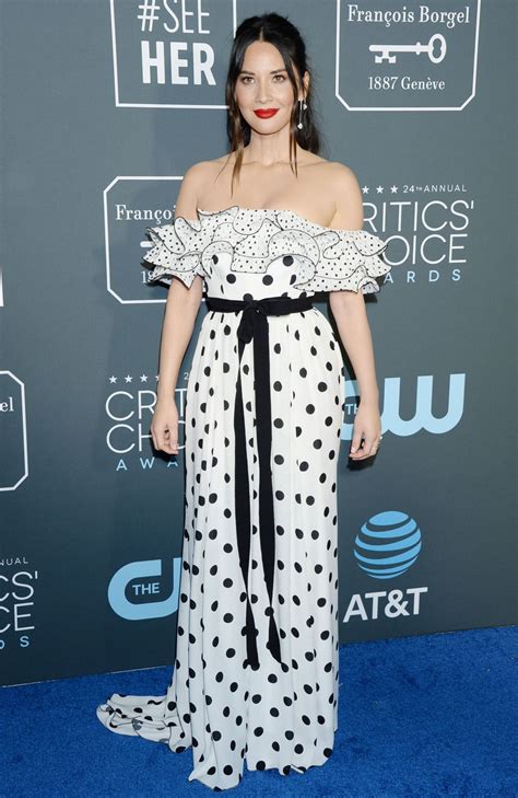 Dress Olivia Munn Celebrity Polka Dots Black And White Off The