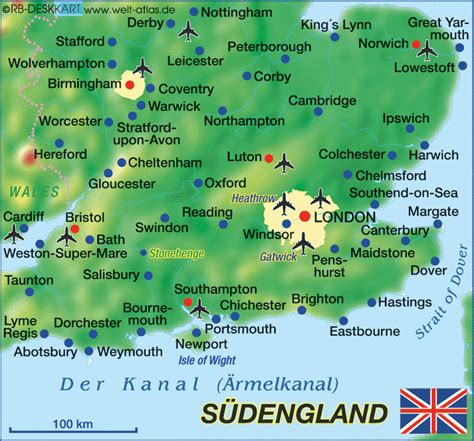 Abp is the statutory harbour athority for southampton water, and vts authority and pilotage authority for the eastern solent and approaches. Map of England South (Region in United Kingdom) | Welt ...