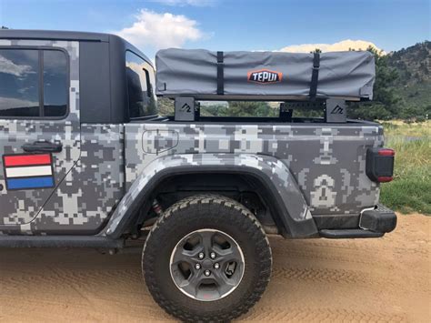 Positioned above the vehicle's spare tire, this rack has a weight capacity of 200 lbs. Jeep Gladiator M.A.S.S. Bed Rack - Low Height - American ...