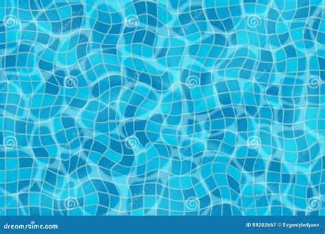 Water In The Pool With Ripples Tile On The Bottom Of The Pool Background With Water Vector