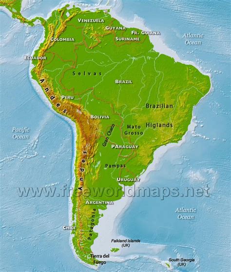 South America Physical Map South America Map South America South