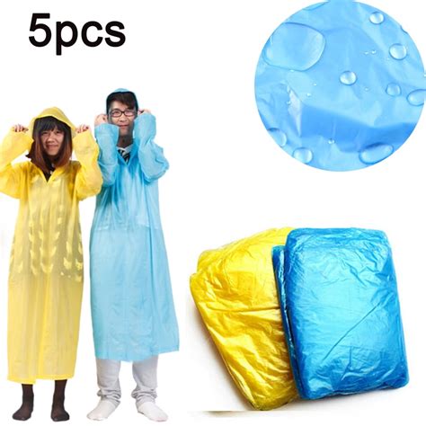 5pcs Adult Unisex Transparent Raincoat Dustproof Waterproof Cloth