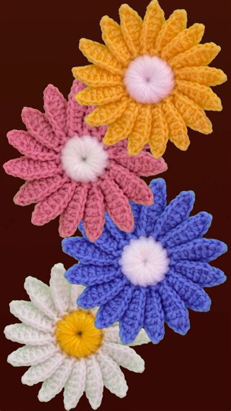 Daisy Flower Motif Crochet Tutorial