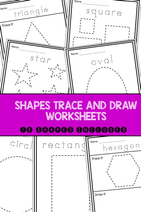 Trace And Draw A Variety Of Shapes With These Worksheets 18 Shapes