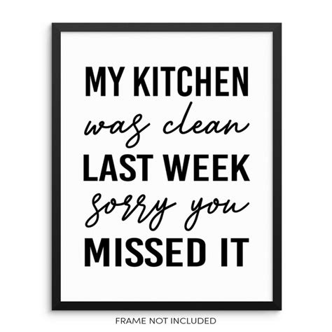 Clean Kitchen Posters Etsy