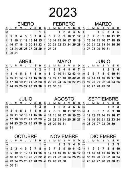 Calendario 2023 En Blanco Y Negro Silvina Imagesee