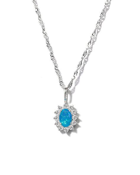 Certified Blue Opal Pendant Gempro Certified Gemstones 925 Sterling