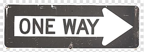 Gray And White One Way Signage Transparent Background Png Clipart