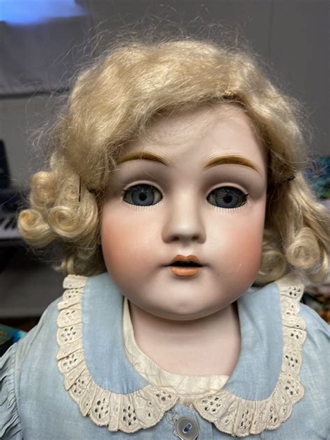 Antique German Kestner 154 24” Doll Bisque Shoulder Head Kid Leather
