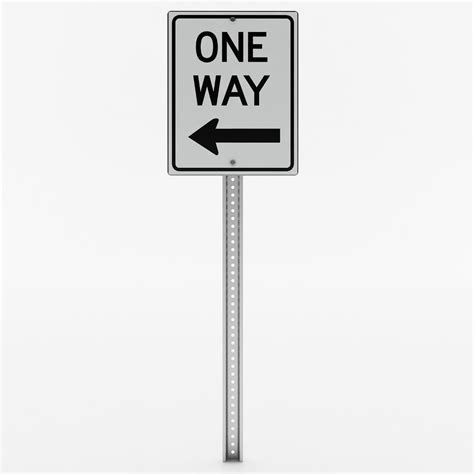 One Way Sign 3d Model Cgtrader