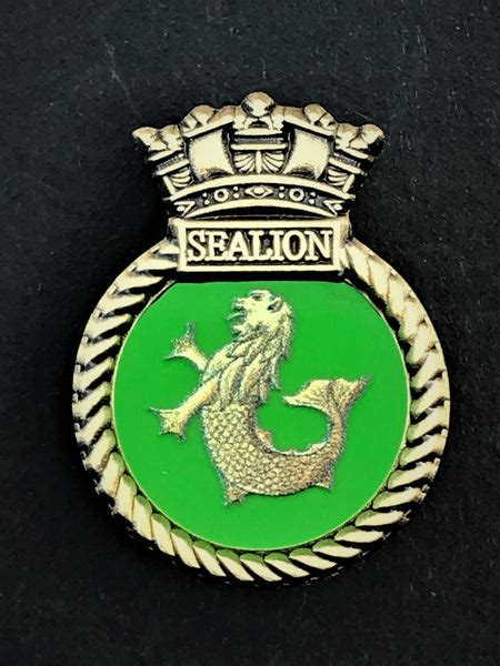 Hms Sealion Royal Navy Ships Crest Lapel Pin Military Remembrance Pins