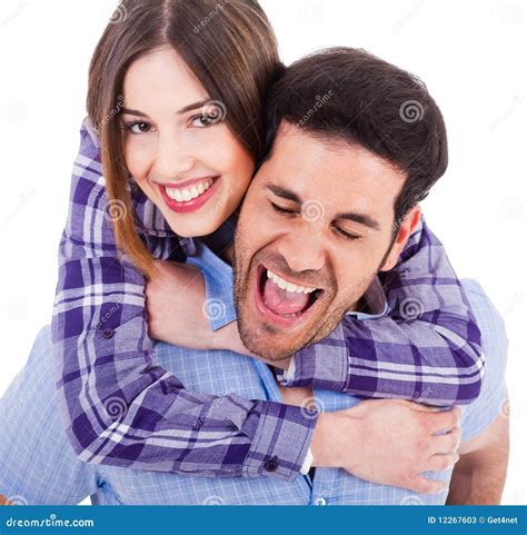 Cute Exotic Couple Happily Enjoying Stock Image Image Of American Caucasian 12267603