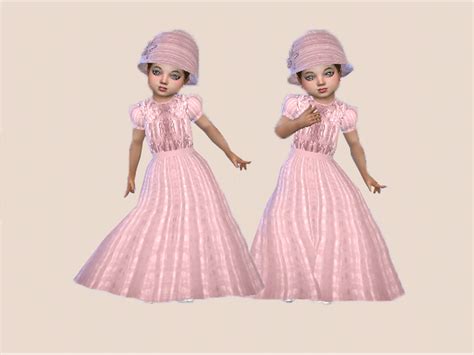 Trudie55 Formal Toddler Dress And Hat Set New Mesh