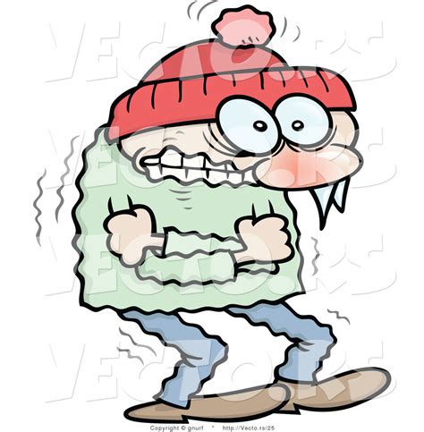 Vector Of A Freezing Cold Cartoon Guy Shivering To Death By Gnurf 25