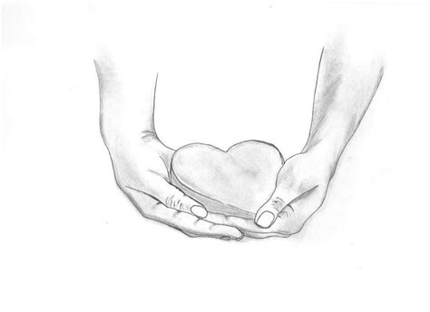 Hand Sketch Of Hands Holding A Heart My Style In 2019 Pencil Art
