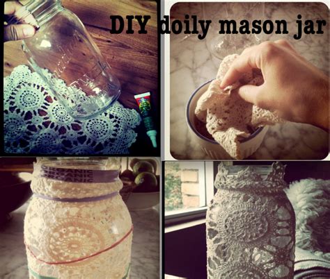 Diy Doily Mason Jar Candle Holder Or Vase Via Spark And Thistle Mason
