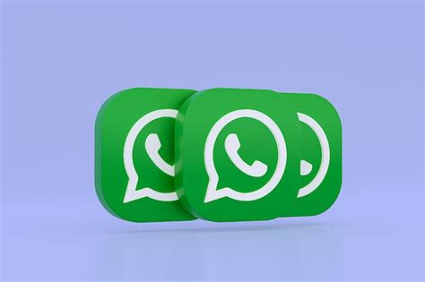 Aplicación De Whatsapp Logo Verde Icono 3d Render En Púrpura Foto Premium