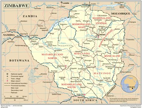 Where is zimbabwe on the map. Detailed political and administrative map of Zimbabwe with ...