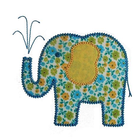 Elina Elephant Machine Embroidery Applique Design Pattern In 5 Etsy