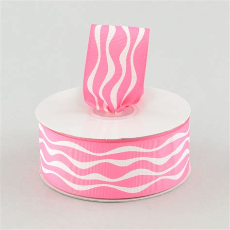 1 5 Grosgrain Wave Print Ribbon Hot Pink 25 Yards 579 75