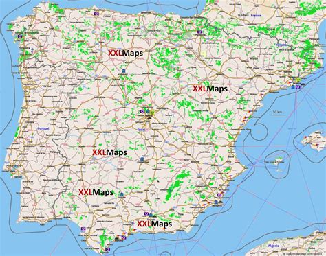 Políticos, geográficos, unesco, cidades, rodoviário e parques. Mapa turístico de Espanha - download gratuito para ...