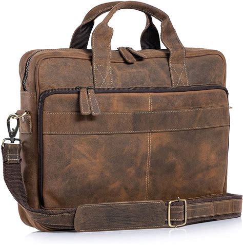 Leather Briefcase 18 Inch Laptop Messenger Bags For Men And Women Best