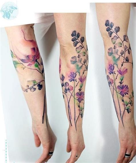 Watercolor Floral Sleeve Tattoo Viraltattoo