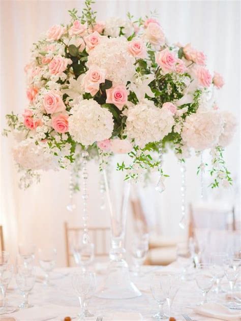 34 Best Lowcountry Centerpieces Tall Pink Rose And White Hydrangea
