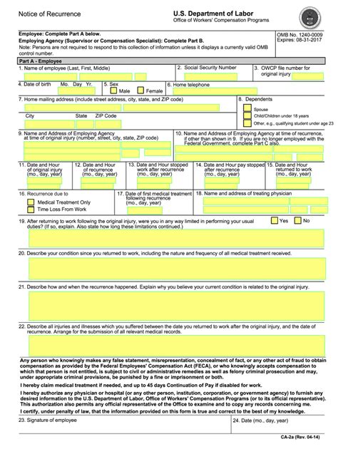 2010 Form DoL CA 2a Fill Online Printable Fillable Blank PdfFiller
