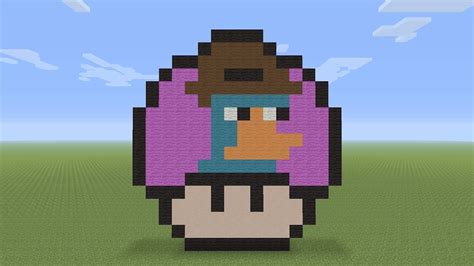 Minecraft Pixel Art Perry The Platypus Mushroom Perry The Platypus
