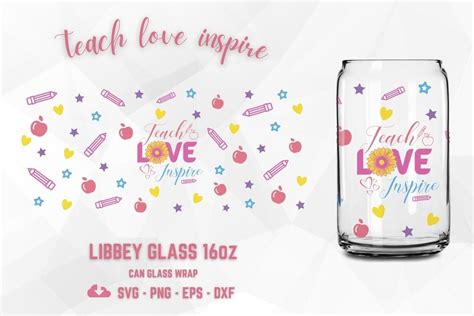 teacher life 16oz libbey glass wrap svg gráfico por appearancecraft · creative fabrica