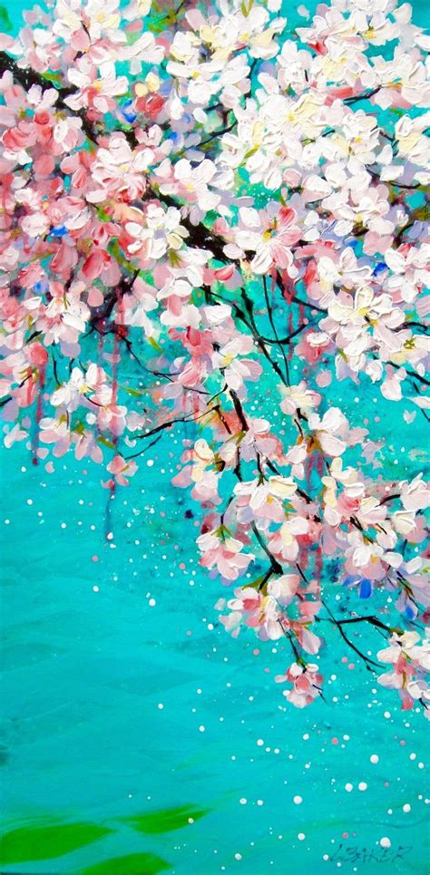 Louise Baker Blossom Painting Acrylic On Canvas Blossoms Art