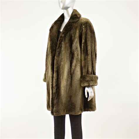 sheared beaver 3 4 coat size l vintage furs vintagefurs