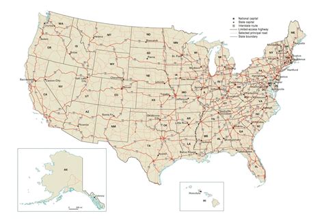 Road Map Of The Us With Highways Map