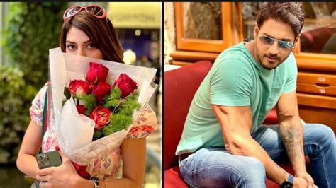 how cute nusrat jahan gets pampered with romantic flower bouquet from bf yash dasgupta fans