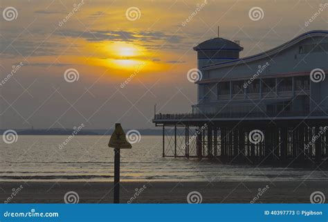 Grand Pier Weston Super Mare Stock Image Image Of Coast Evening
