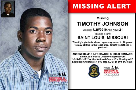 Timothy Johnson Age Now 21 Missing 07252010 Missing From Saint