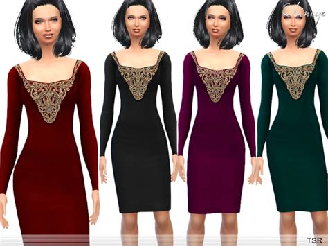 The Sims Resource Embroidered Dress By Ekinege Sims 4 Downloads